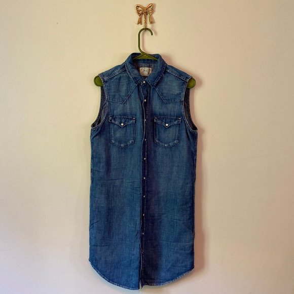 Polo by Ralph Lauren Blue Denim Sleeveless Dress - Picture 1 of 5